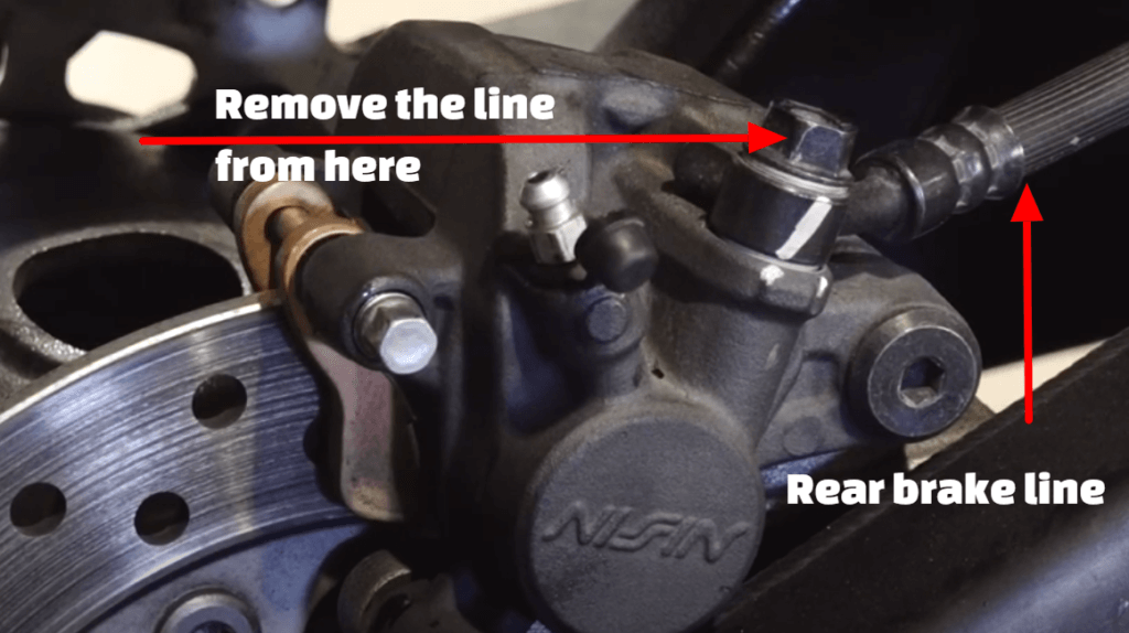 Honda CBR600 motorcycle rear brake caliper rebuild