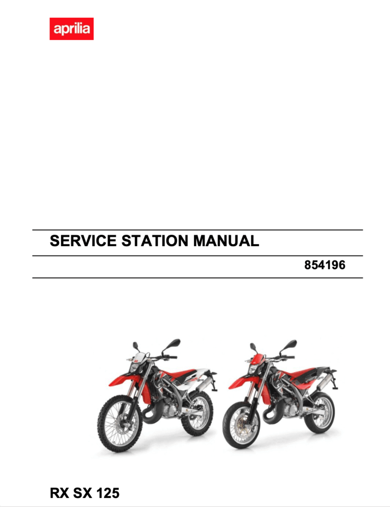 Aprilia RX/SX 125 Service Manual (2007-13)