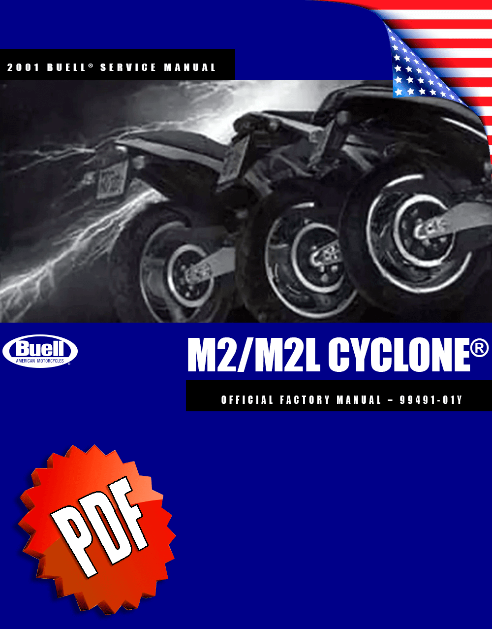 Buell M2/M2L Cyclone models 1997-2003 Service Manual original motorcycle manufacturer's PDF repair manual download