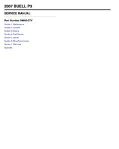 Buell P3 Blast 2006 to 2009