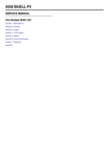 Buell P3 Blast Service Manual 2002