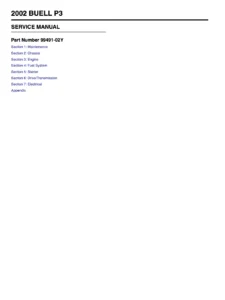 Buell P3 Blast Service Manual 2002