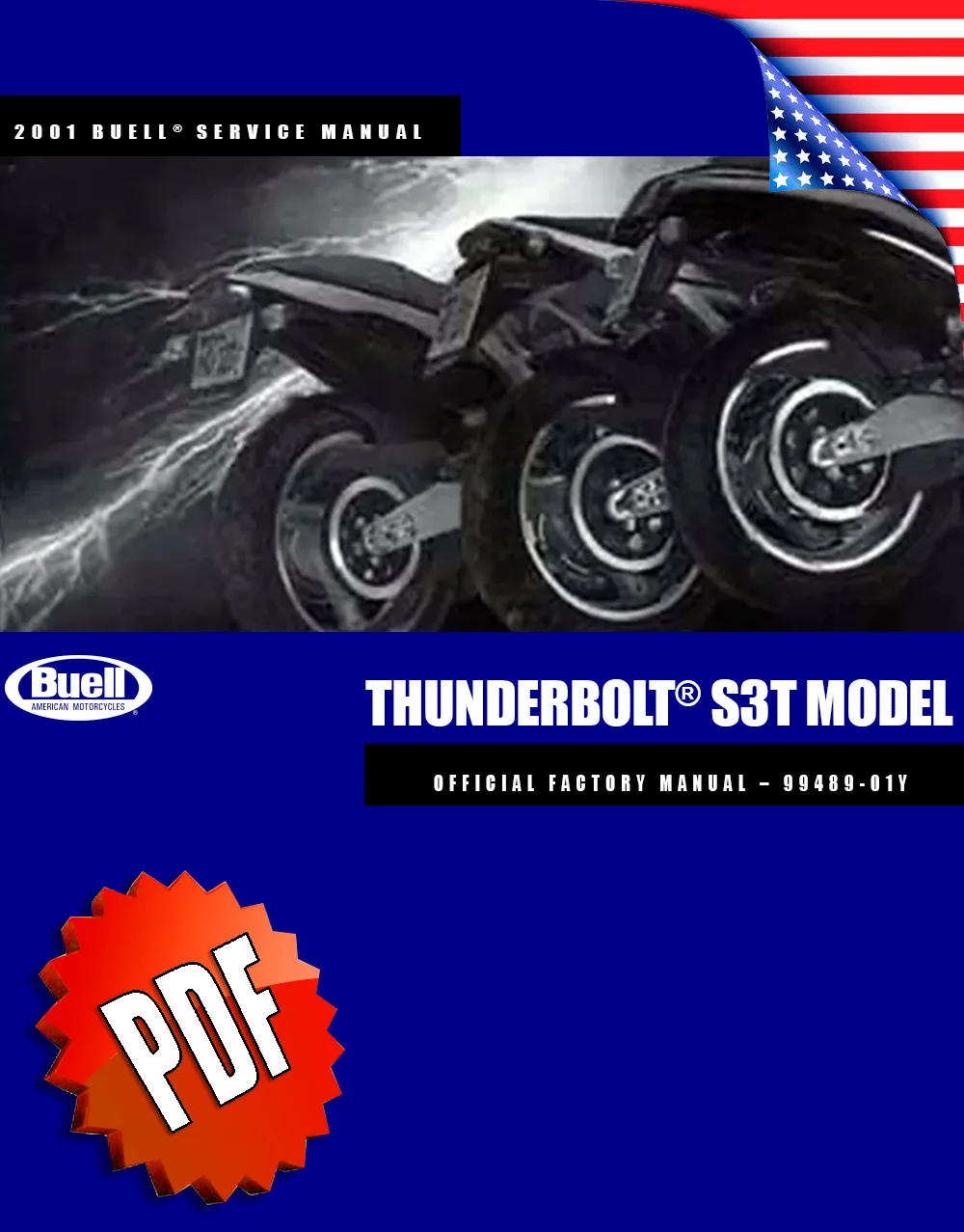 Buell S3/S3T Thunderbolt model 2001 Service Manual original motorcycle manufacturer's PDF repair manual download