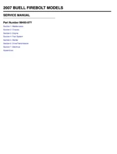 Buell XB9R/XB12R Firebolt 2007