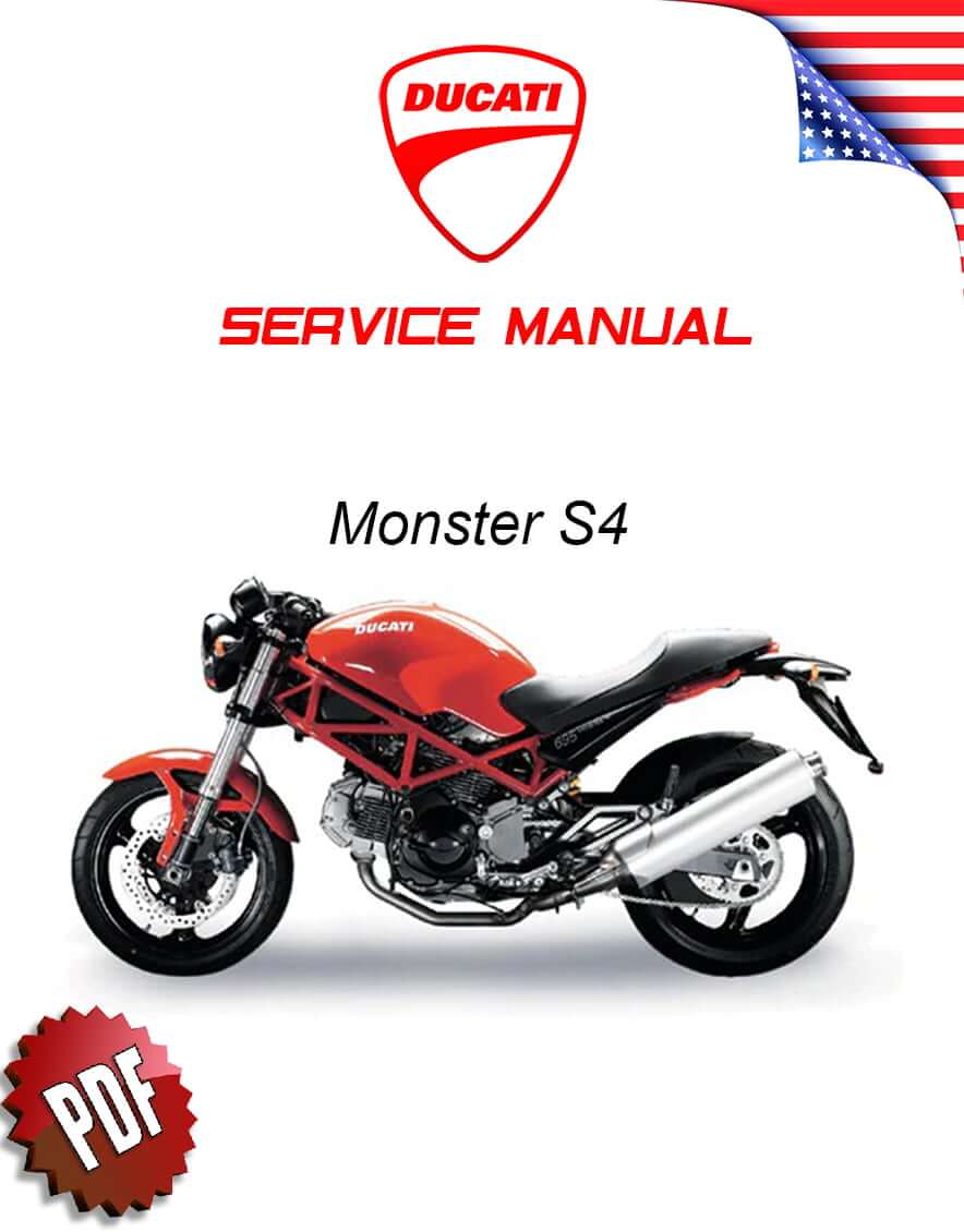 Ducati Monster S4 models 2001-2003 original motorcycle manufacturer's PDF repair manual download