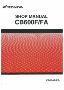 Honda CB600F / CB600FA Hornet Service Manual (2007)