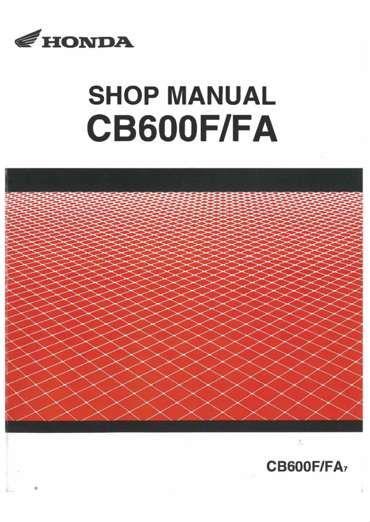 Honda CB600F / CB600FA Hornet Service Manual (2007)