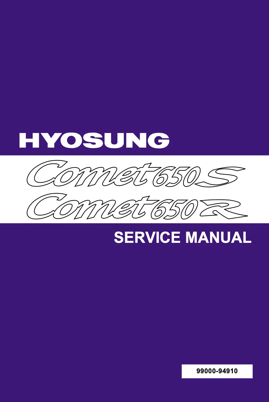 Hyosung Comet 650S 650R service manual Models 2005 to 2006 original motorcycle manufacturer's PDF repair manual download