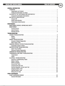 Indian Chief: Springfield:Deluxe:Roadmaster Service Manual 2003