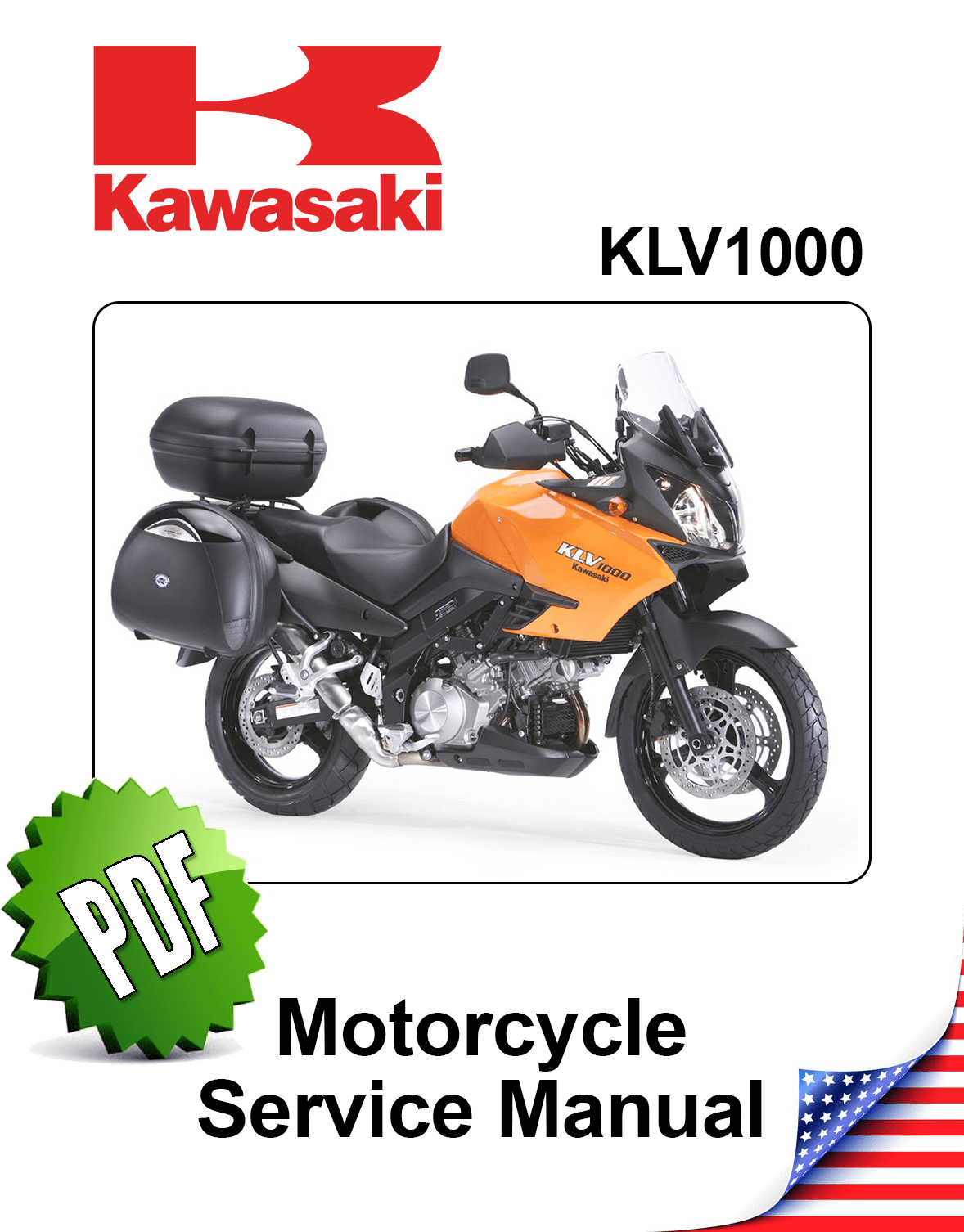 Kawasaki KLV1000 K4, K5, K7 service manual Models 2004 to 2007