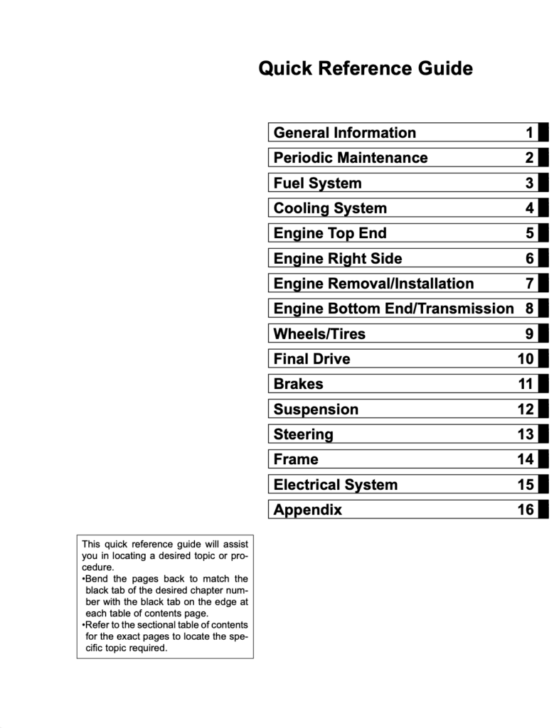 Kawasaki KX100 Motorcycle PDF Service Manuals
