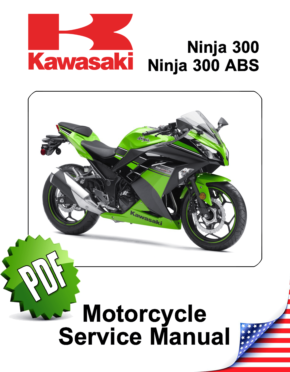 Kawasaki Ninja 300 2013 2014 2015 2016 2017 service manual on CD 