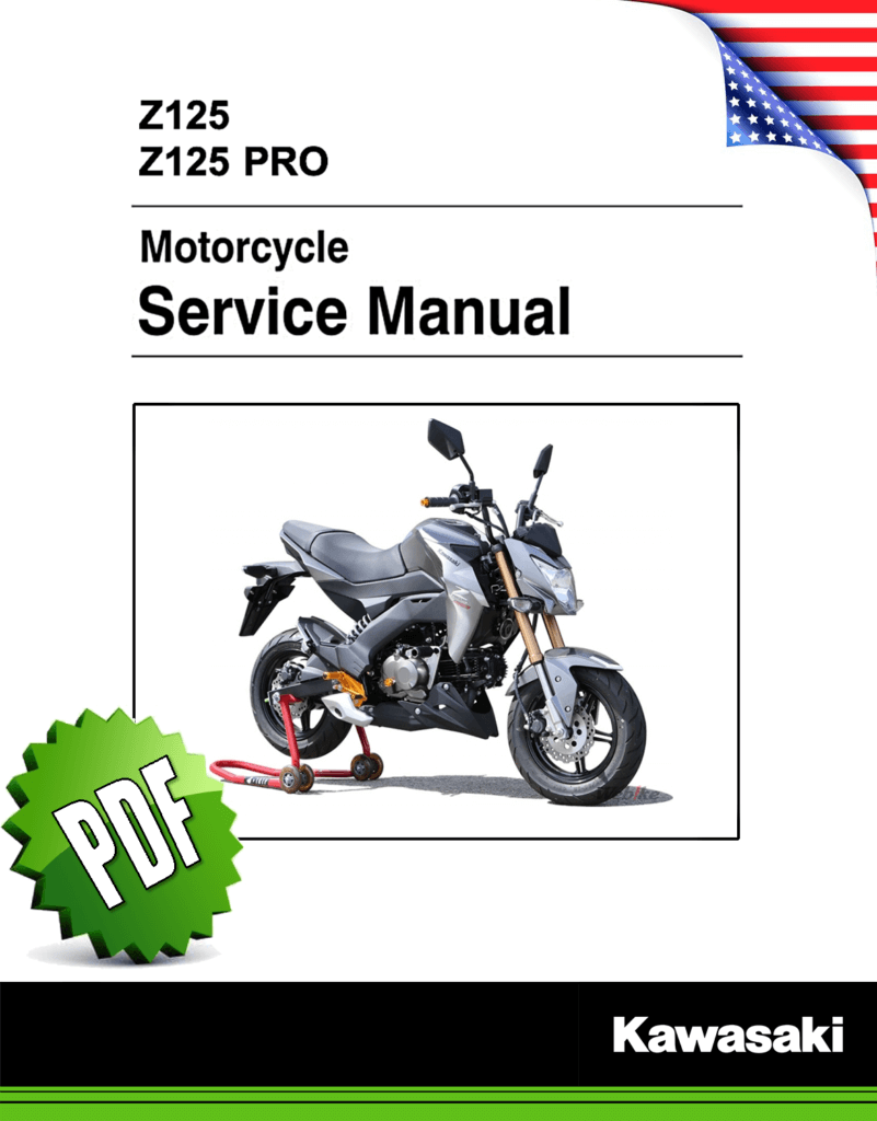 Kawasaki Z125 PRO Repair Manual (2015-now)