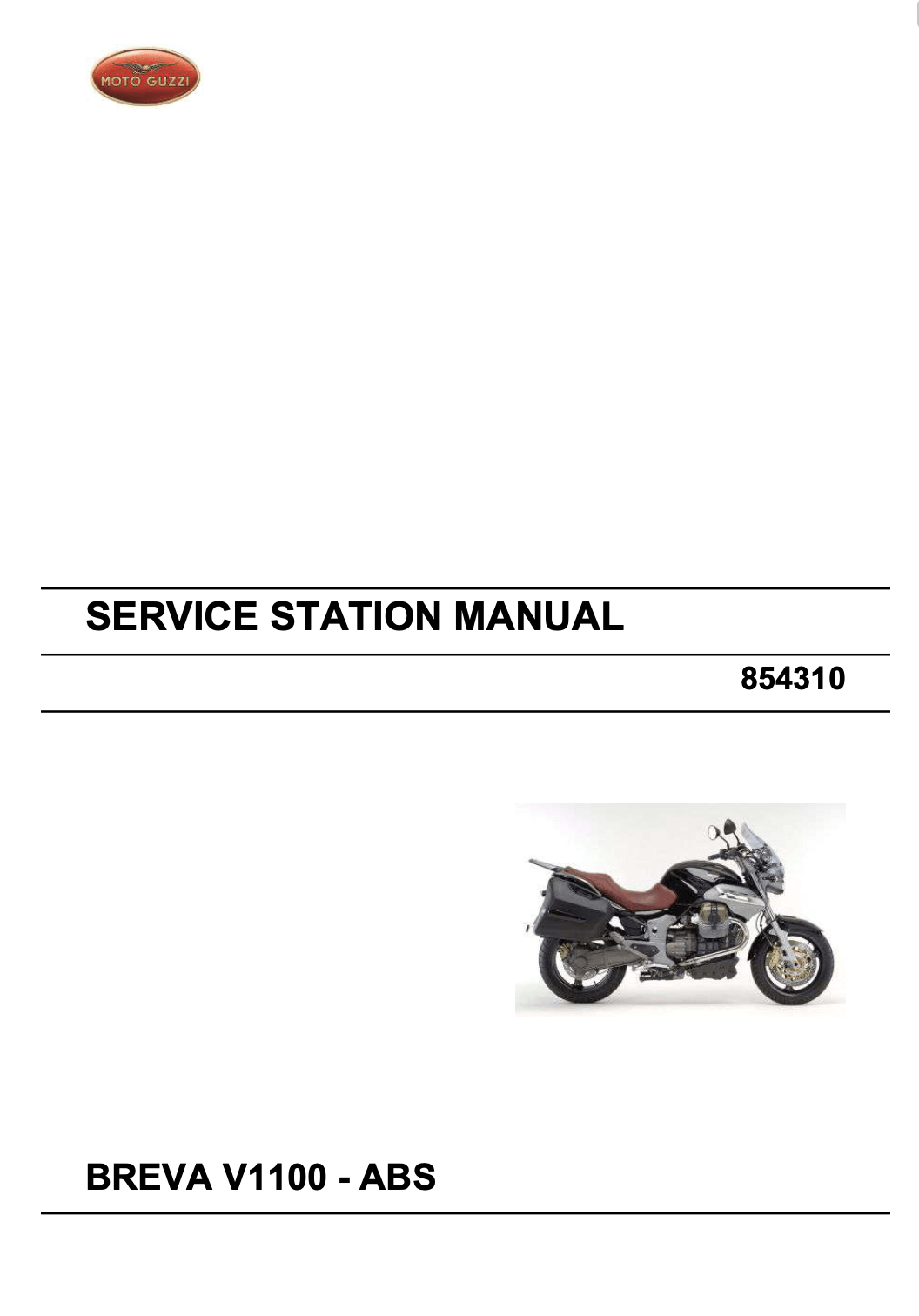 Moto Guzzi Breva V1100 ABS Service Manual original motorcycle manufacturer's PDF repair manual download
