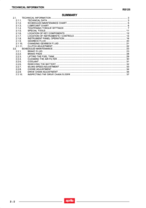 Aprilia RS 125 service manual