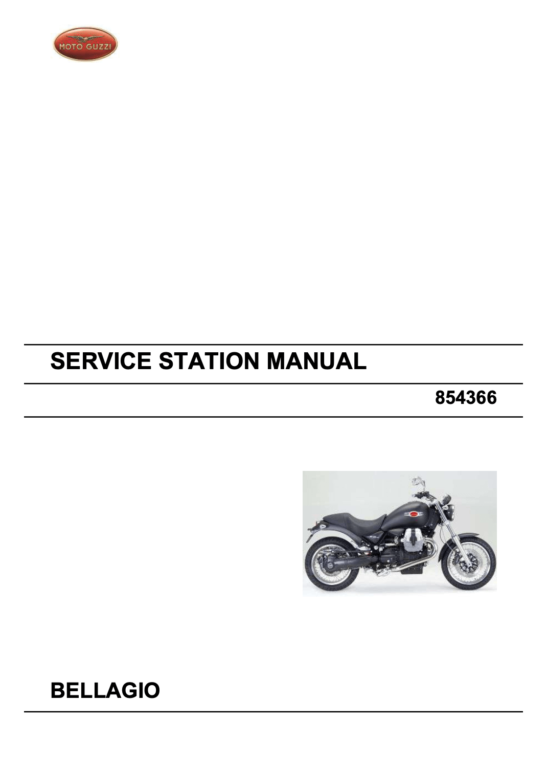 Moto Guzzi Bellagio Service Manual Models 2007