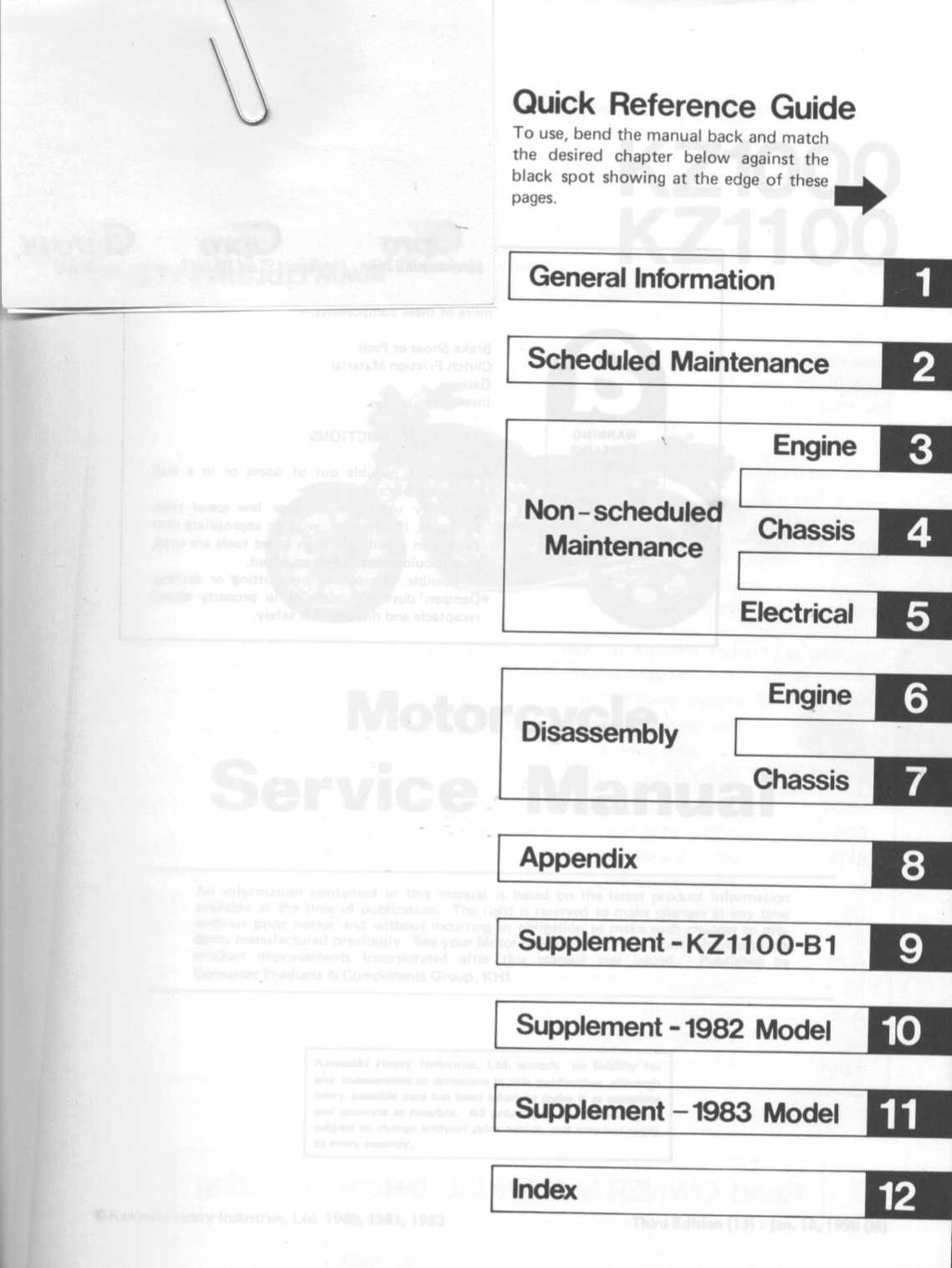 Kawasaki KZ1000 Motorcycle PDF Service Manuals