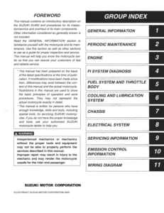 Suzuki DL650 V-STROM Repair Manual (2004-11)