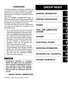 Suzuki RV125 VanVan Repair Manual (2003-06)