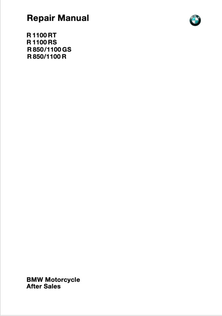 BMW R1100 RT/RS/GS/R R850 GS/R Repair Manual (1993-2001)