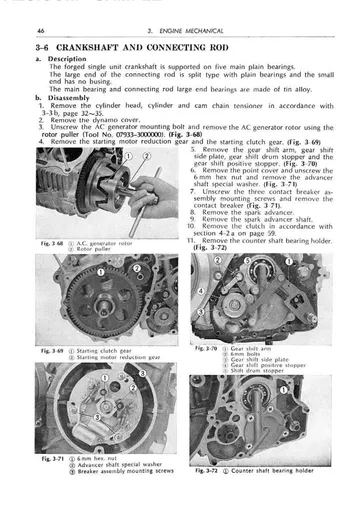 Honda CB750 SOHC Service Manual (1969-1978) – Partial Scan Sample Preview: Crankshaft and connecting-rod service procedure; this is the final page of the incomplete PDF scan