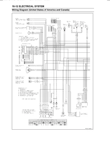 Kawasaki Vulcan 1600 Mean Streak VN1600-B1 Service Manual (2004) Sample Preview: Electrical wiring diagram for United States and Canada models