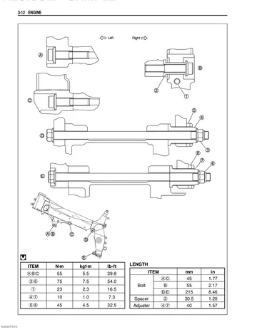 Suzuki GSX-R750 Service Manual (2000-2002) Sample Preview: Engine service procedure with factory component diagrams and torque data