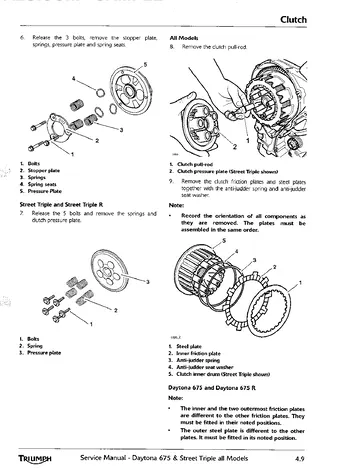 Triumph Daytona 675 / Street Triple Service Manual (2013-2016) Workshop Sample