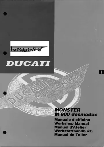 Ducati Monster M900 Desmodue Service Manual (1992-1998) Sample Preview: Factory Monster M900 Desmodue workshop-manual cover