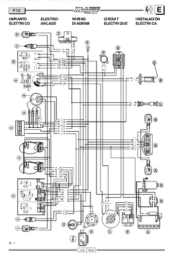 Malaguti F12 Phantom 50 Service Manual (1998) Sample Preview: Malaguti F12 factory electrical wiring diagram dated 5/98