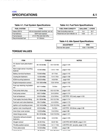Buell XB12X Ulysses Service Manual (2006) Sample Preview: Factory DDFI fuel-system specifications including 49 mm intake, 47-51 psi fuel pressure and 4.4-gallon fuel capacity