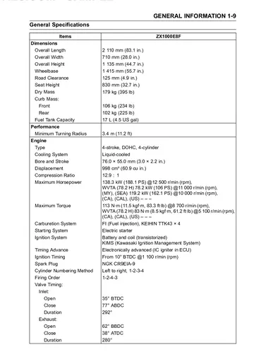 Kawasaki Ninja ZX-10R Mk3 Service Manual (2008) Sample Page