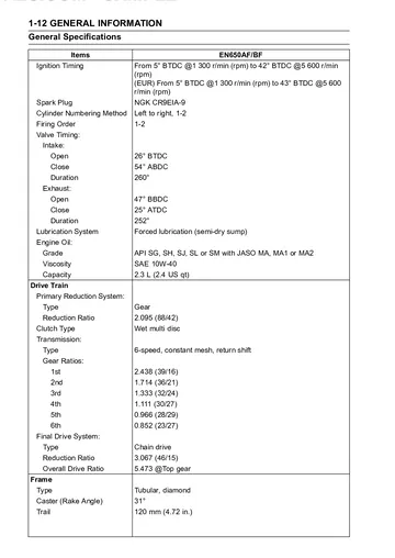 Kawasaki Vulcan S / Vulcan S ABS Service Manual (2015-2016) Sample Page