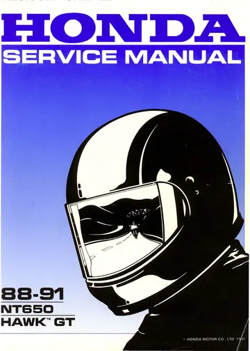 Honda NT650 Hawk GT Service Manual (1988-1991) Sample Preview: Factory service-manual cover explicitly identifying the 1988-1991 Honda NT650 Hawk GT