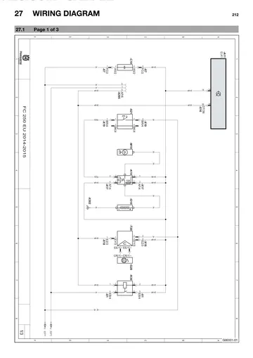 Husqvarna FC 250 EU Service Manual (2014) Sample Preview: Factory FC 250 EU wiring diagram covering charging, starting, ignition, EFI and control circuits