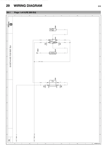 Husqvarna FE 250 Service Manual (2014) Sample Preview: Factory FE 250 EU wiring diagram; the manual also contains separate AU and US electrical schematics