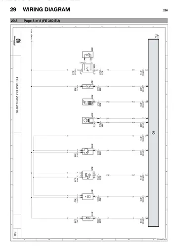 Husqvarna FE 350 Service Manual (2014) Sample Preview: Factory FE 350 EU 2014-2015 electrical schematic; the publication also contains market-specific wiring pages