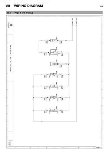 Husqvarna FE 450 / FE 501 Service Manual (2014) Sample Preview: Factory FE EU wiring schematic; separate Australian and FE 501 US electrical diagrams are included later in the manual