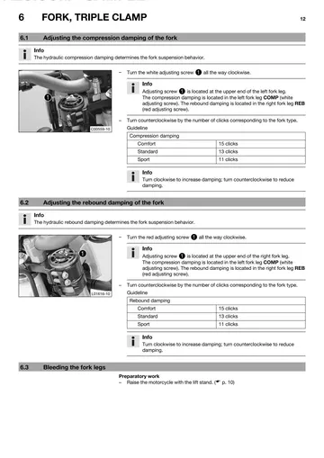 Husqvarna TE 250 / TE 300 Service Manual (2014) Sample Preview: Factory WP 4860 4CS fork and triple-clamp service procedures