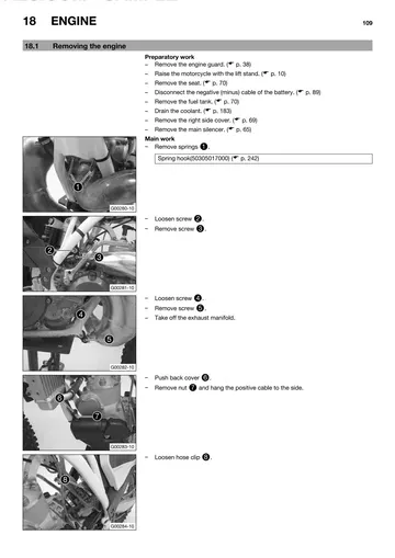 Husqvarna TE 250 / TE 300 Service Manual (2014) Sample Preview: Factory engine section covering removal and complete overhaul of the TE 250 / TE 300 two-stroke platform