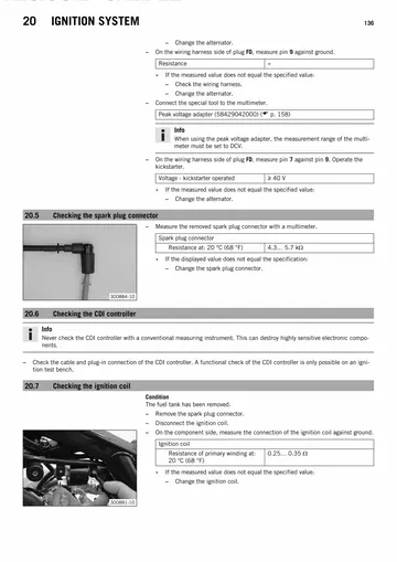 KTM 65 SX Service Manual (2014) Sample Preview: Engine specifications, transmission ratios and wear limits