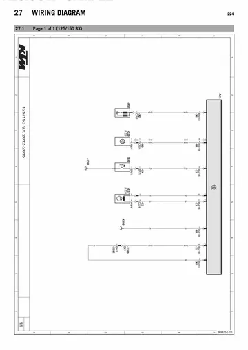 KTM 125 SX / 150 SX / 150 XC Service Manual (2014) Sample Preview: Factory wiring-diagram section for the 2014 125 / 150 SX family