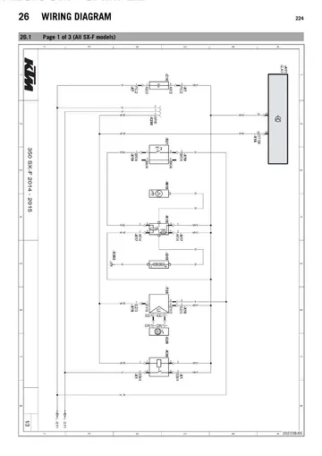 KTM 350 SX-F / XC-F Service Manual (2014) Sample Preview: Factory 350 SX-F wiring diagram for the 2014 generation