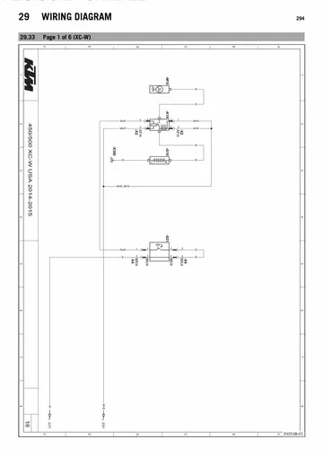 KTM 450 / 500 EXC, XC-W & Six Days Service Manual (2014) Sample Preview: Factory XC-W wiring diagram section for the 2014 off-road variants