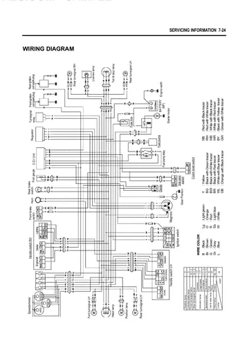Hyosung Aquila 250 / GV250 Service Manual (2000) Sample Preview: Complete factory Aquila 250 / GV250 wiring diagram