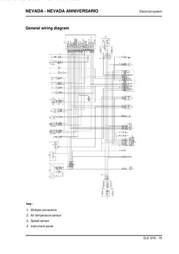 Moto Guzzi Nevada 750 / Nevada Anniversario Service Manual (2012) Sample Preview: Moto Guzzi Nevada and Nevada Anniversario general wiring diagram
