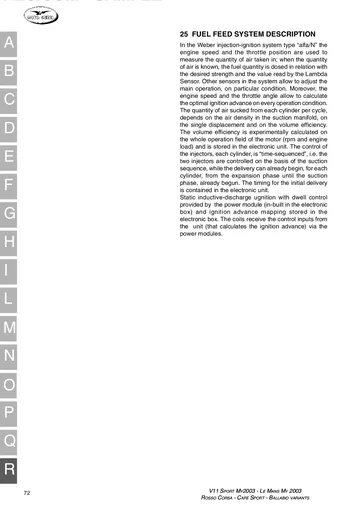 Moto Guzzi V11 Sport & Le Mans Service Manual (2003) Sample Preview: Magneti Marelli fuel-injection and ignition system operating description for the 2003 V11 variants