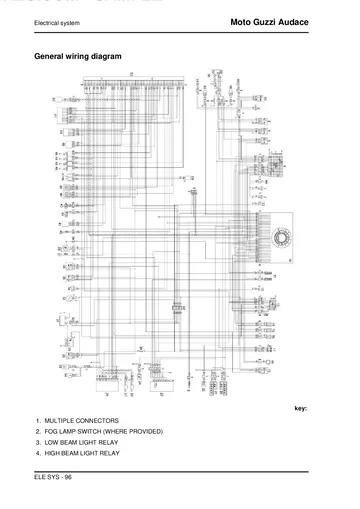 Moto Guzzi Audace Service Manual (2015) Sample Preview: Moto Guzzi Audace general wiring diagram