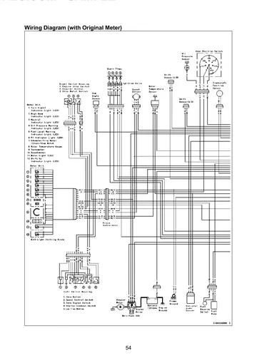Kawasaki Ninja ZX-10R Racing Kit Manual (2005) Sample Preview: Racing Wiring Diagram with Original Meter