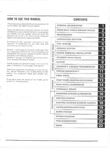 Honda GL1500C/CT/CF Valkyrie, Tourer & Interstate Service Manual (1997-2003) Sample Preview